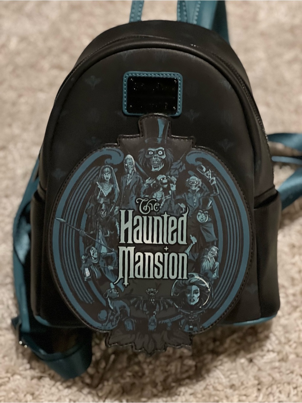 Loungefly Black & Teal The Haunted Mansion Mini Backpack